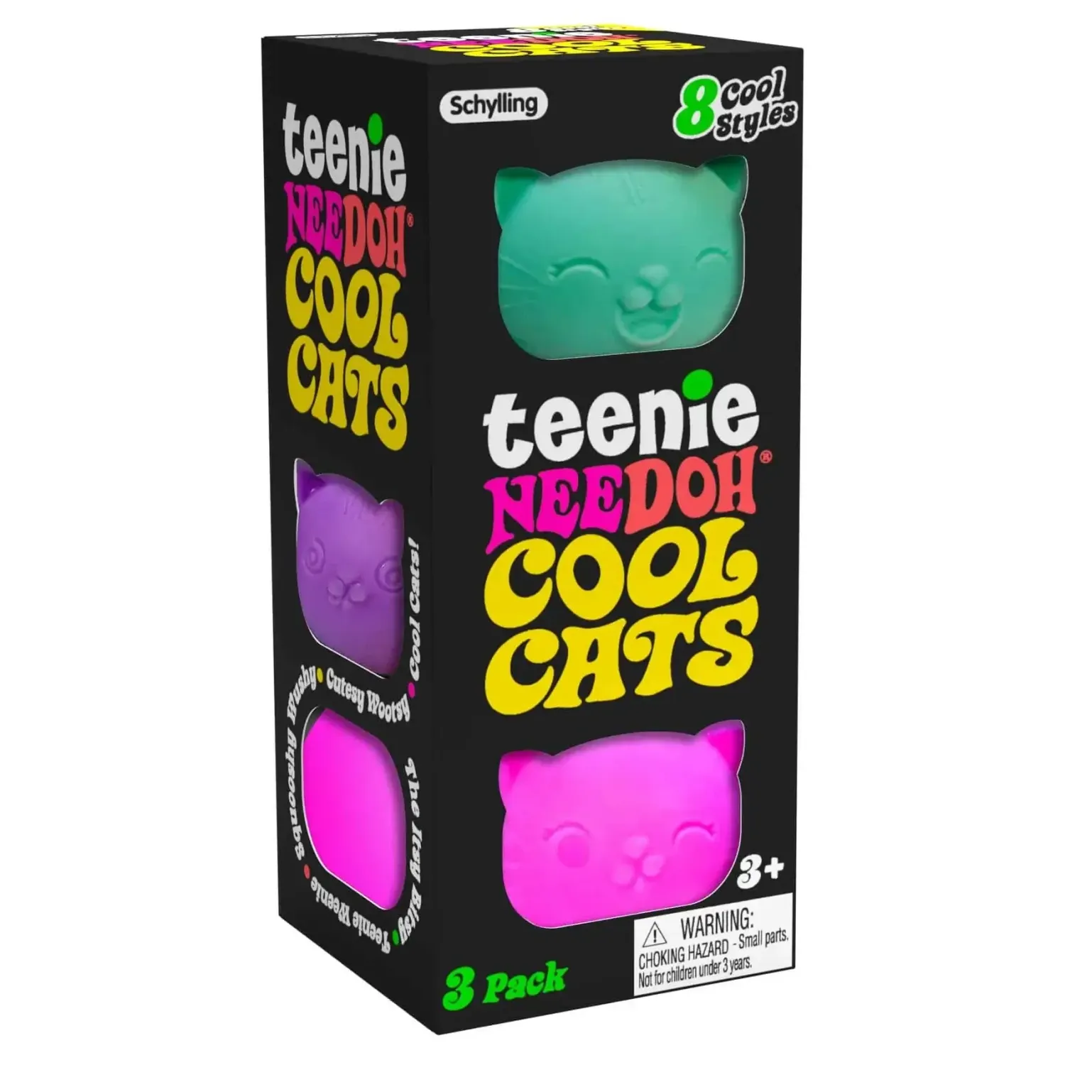 Idealne W Podróży|8 Lat+ | Schylling Gniotek sensoryczny Teenie Needoh Cool Cats 3szt. mix kolorów