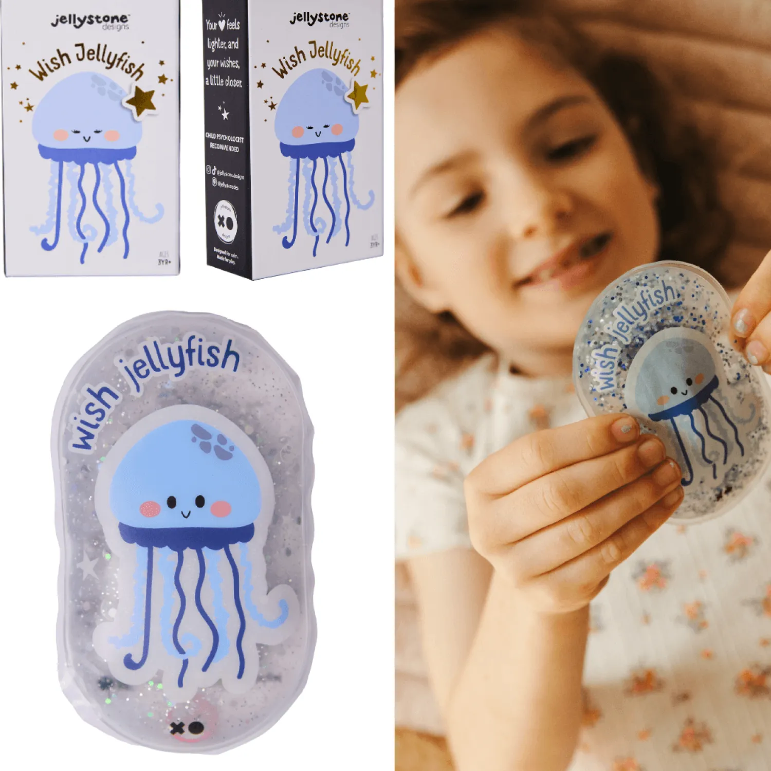 Idealne W Podróży|Sensoryczne | Jellystone Gniotek sensoryczny Wish Jellyfish meduza - niebieska