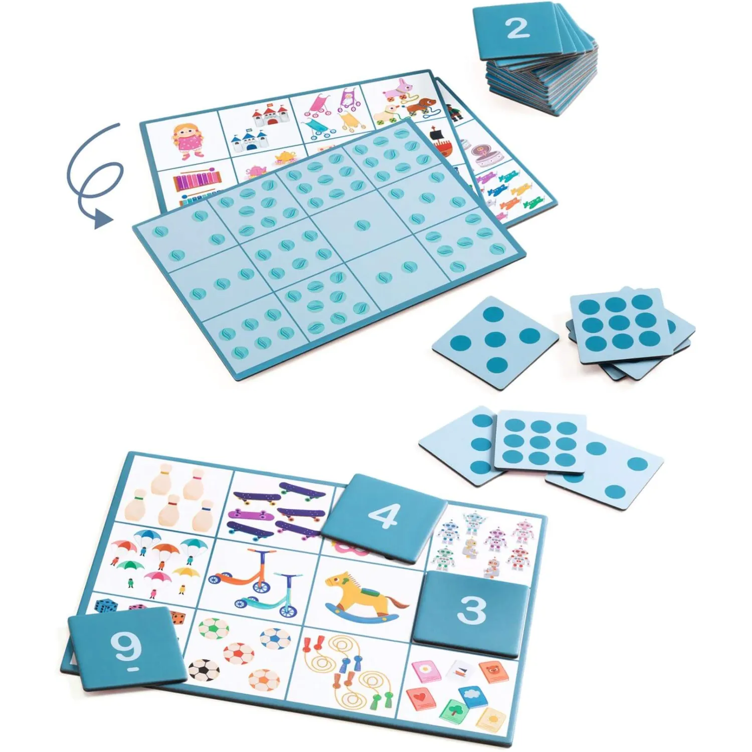 Gry Planszowe|3 Lata + | Djeco Gra edukacyjna BINGO 4w1