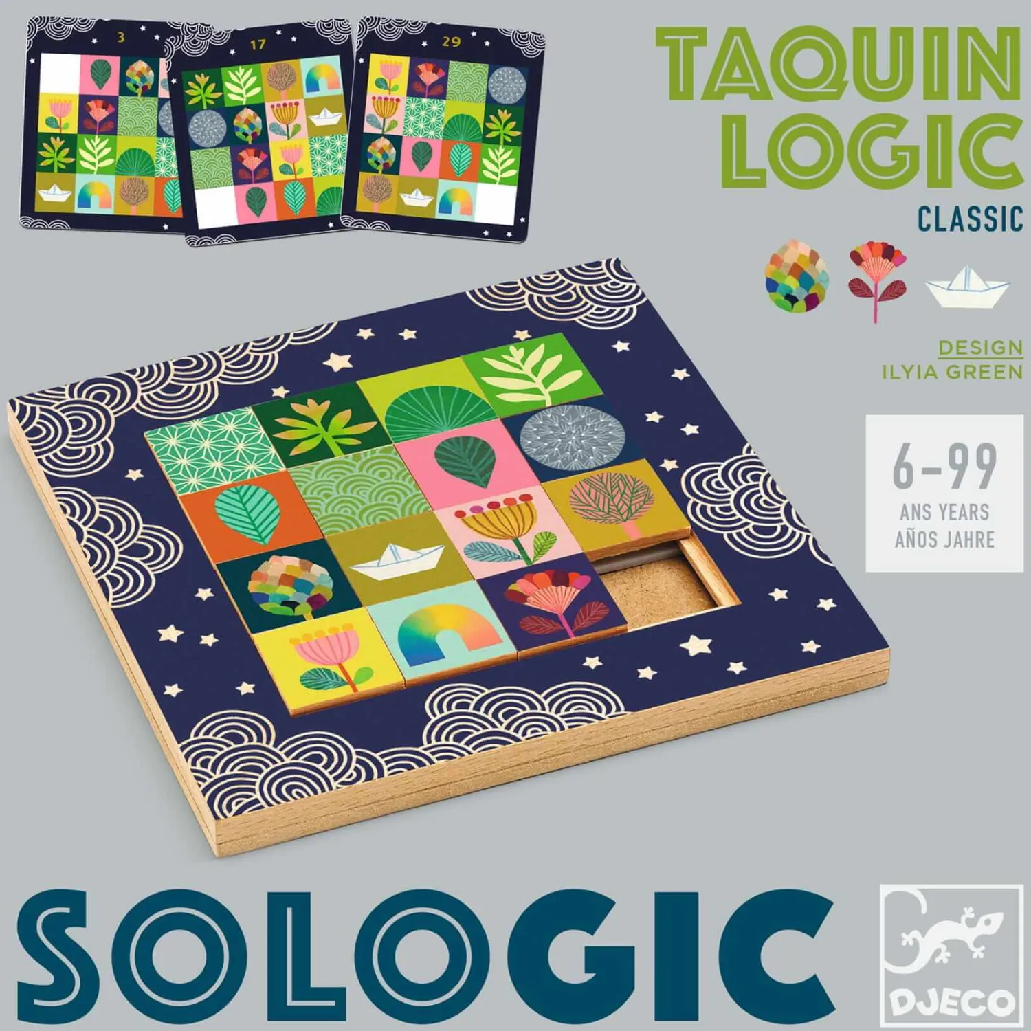 8 Lat+|6 Lat+ | Djeco Gra logiczna SoLogic TAQUIN LOGIC 6+