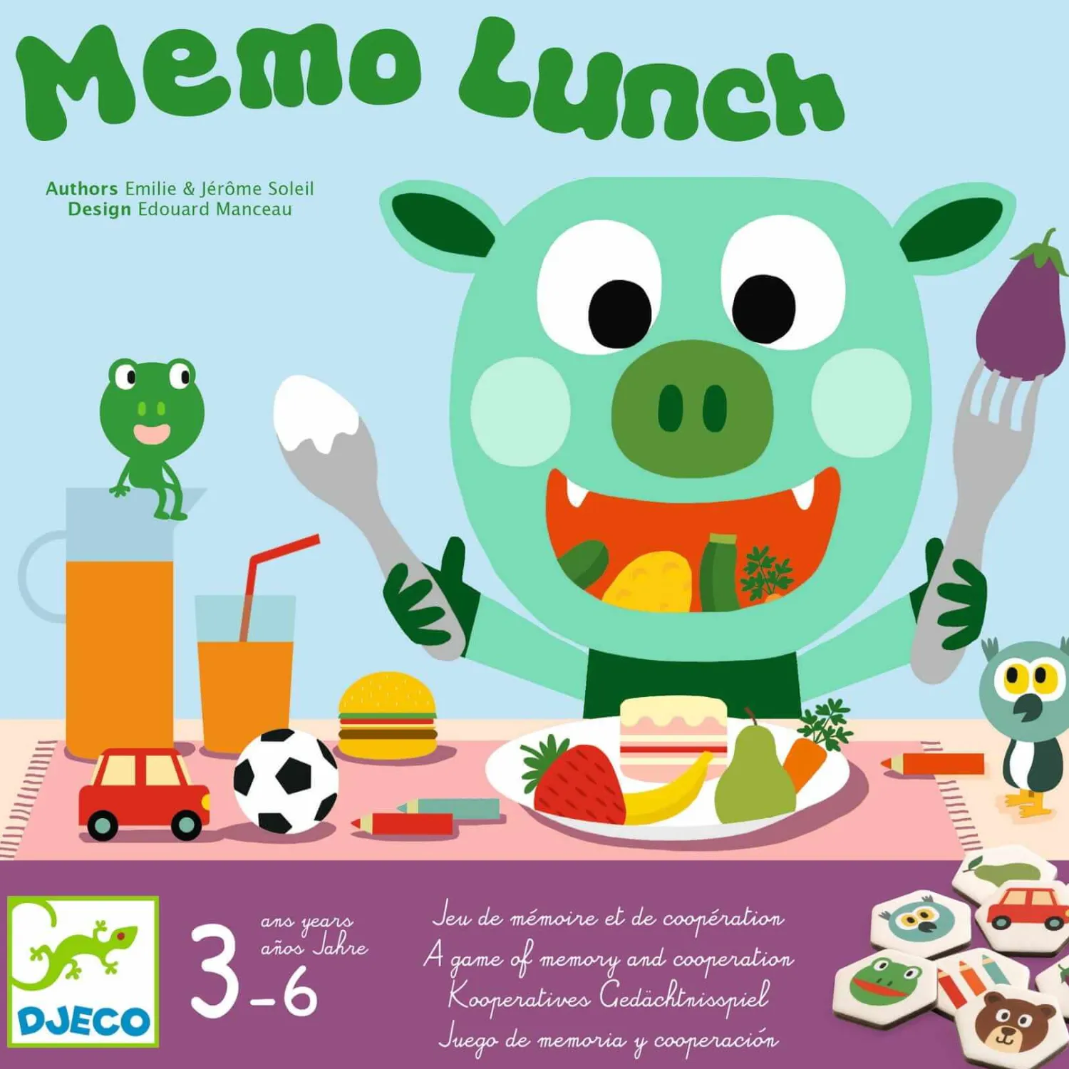 Gry Planszowe|3 Lata + | Djeco Gra pamięciowa MEMO LUNCH 3+