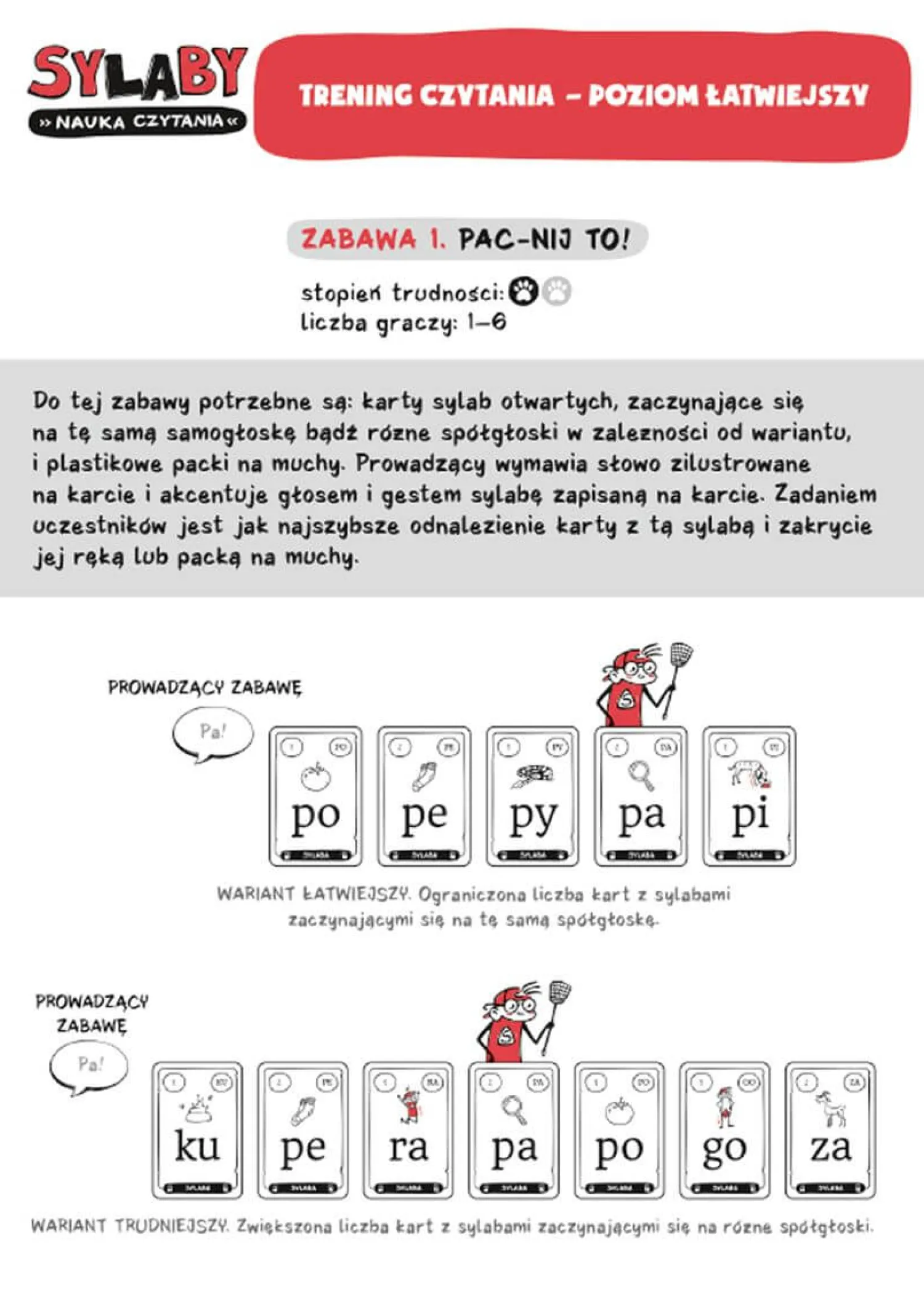 7 Lat+|Gry Karciane | Wydawnictwo Nasza Księgarnia Gra SY-LA-BY. Nauka czytania