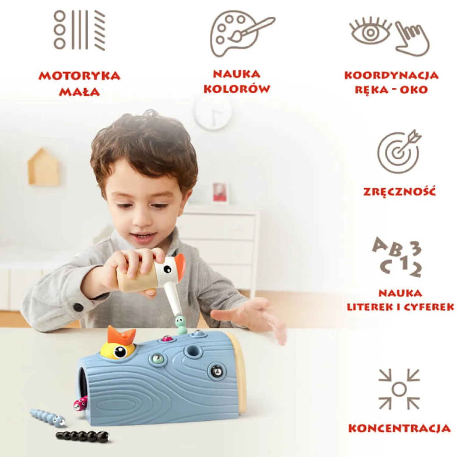 12M+|Aktywizujące | TOPBRIGHT Gra zręcznościowa - Nakarm Ptaszka Złap Robaczka, 2+