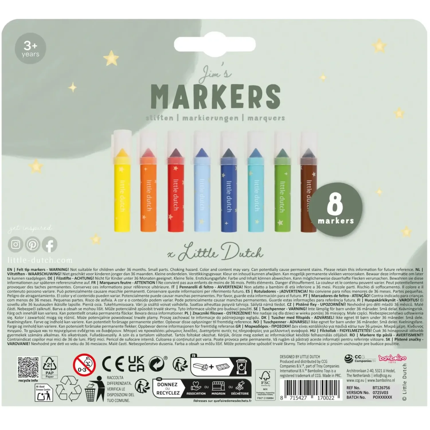 3 Lata +|2 Lata + | Little Dutch Grube markery Jim & Friends