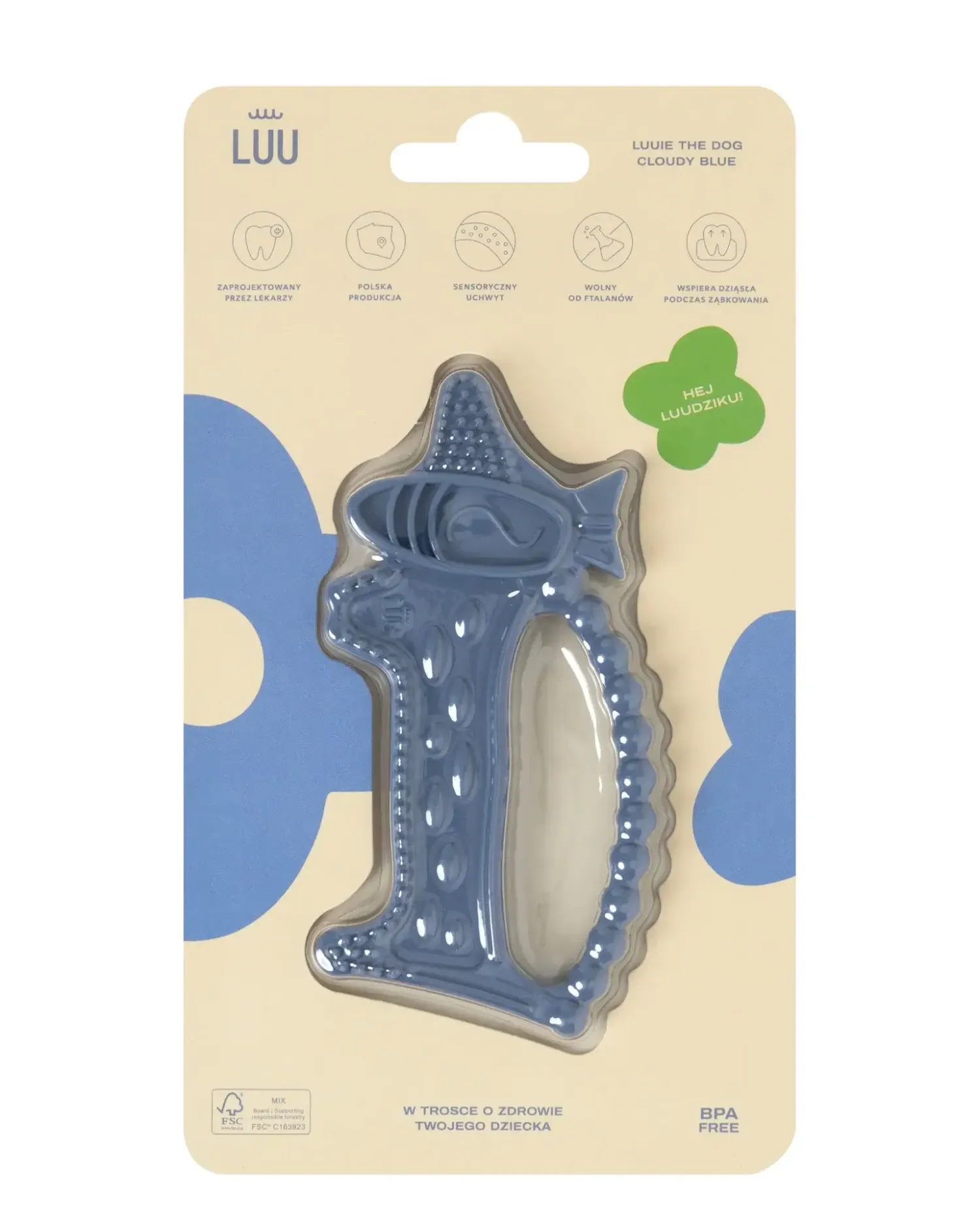 Gryzaki | LUU kids Gryzak Luuie The Dog Cloudy Blue