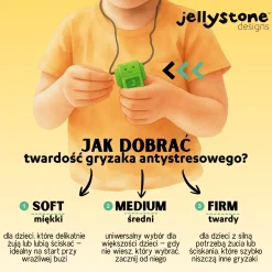 6 Lat+|3 Lata + | Jellystone Gryzak terapeutyczny, antystresowy naszyjnik MEDIUM Robot - Purple Grape
