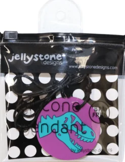 6 Lat+|3 Lata + | Jellystone Gryzak terapeutyczny, antystresowy naszyjnik MEDIUM - Dinozaur fioletowy