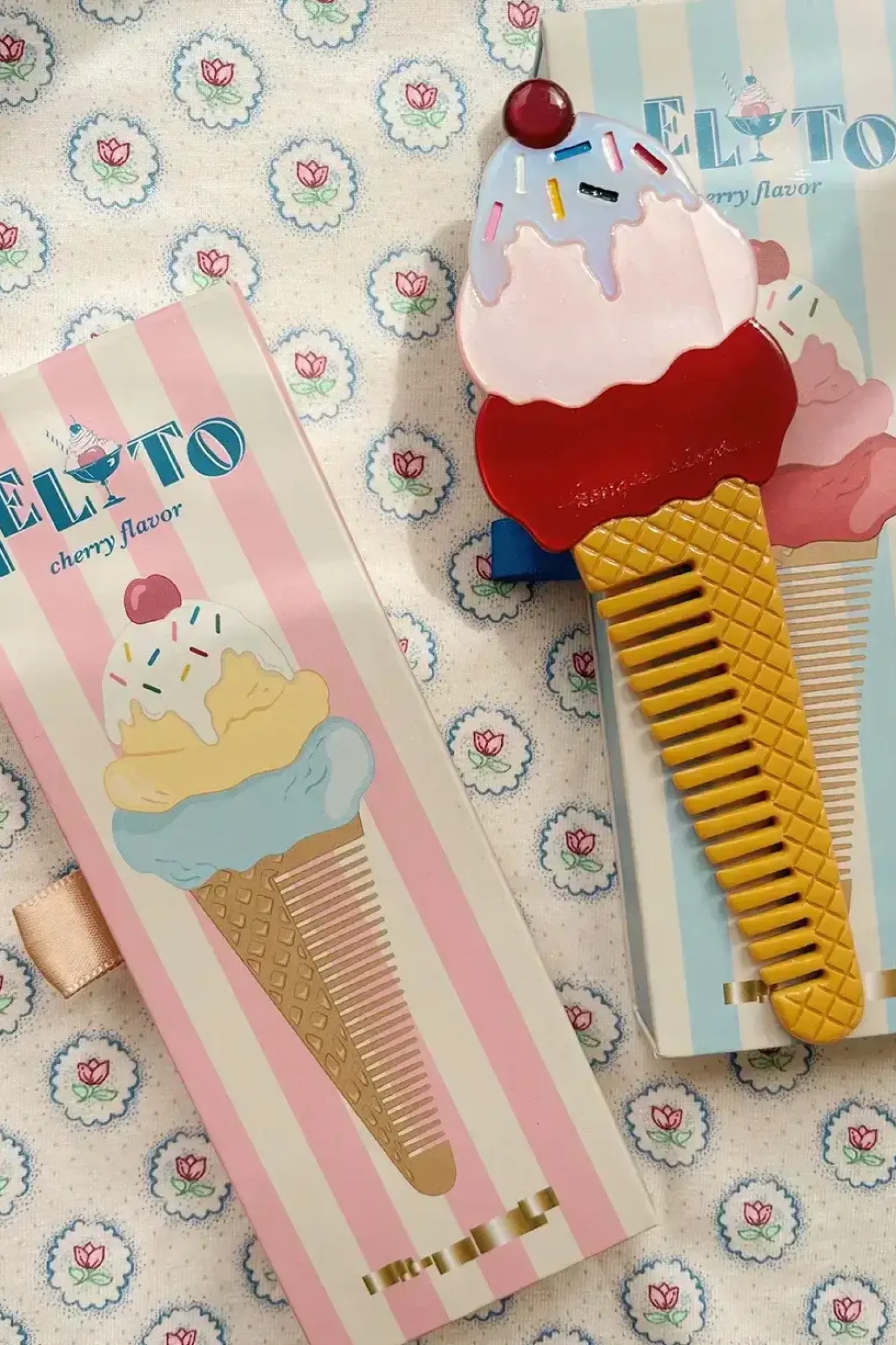 Akcesoria Do Włosów | Konges slojd Grzebień dziecięcy Ice cream - amour pink
