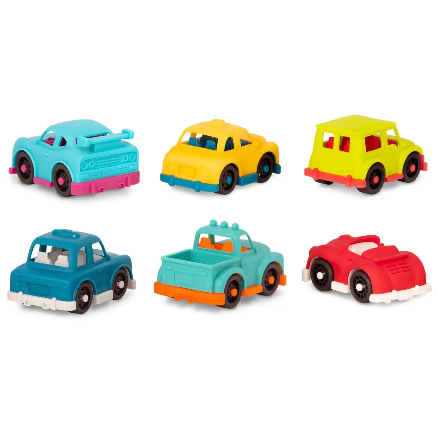 12M+|3 Lata + | B.Toys Happy Cruisers – zestaw 6 małych autek