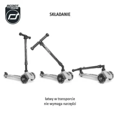 6 Lat+|3 Lata + | Scootandride Highwaykick 3 LED Hulajnoga składana ze świecącymi kółkami 3+ Kiwi
