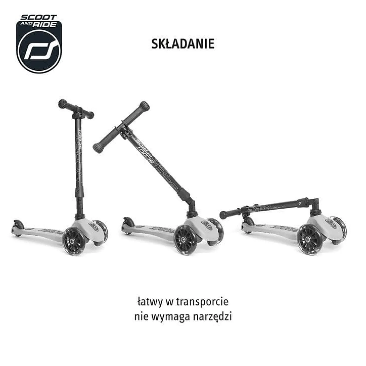 6 Lat+|3 Lata + | Scootandride Highwaykick 3 LED Hulajnoga składana ze świecącymi kółkami 3+ Kiwi