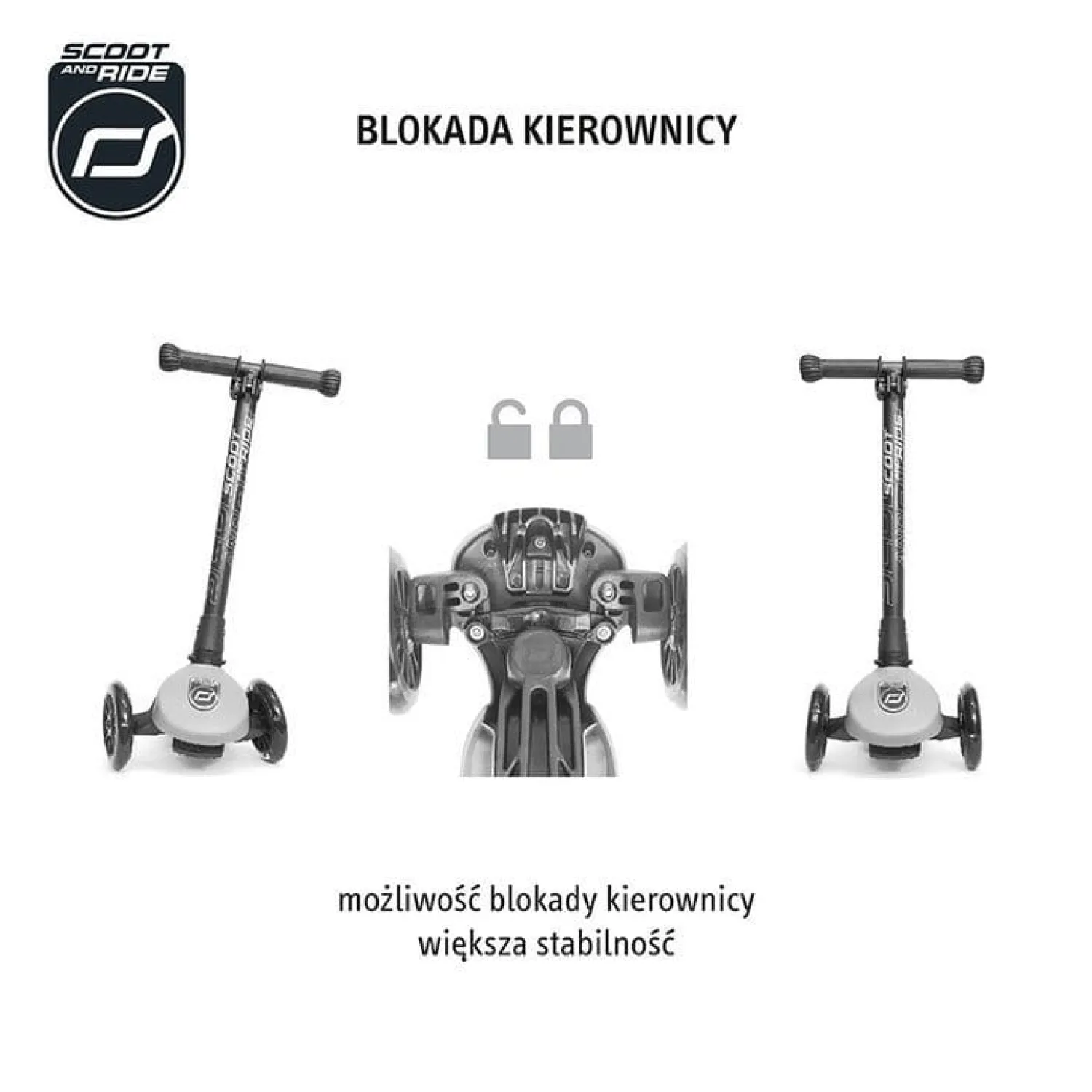 6 Lat+|3 Lata + | Scootandride Highwaykick 3 LED Hulajnoga składana ze świecącymi kółkami 3+ Kiwi