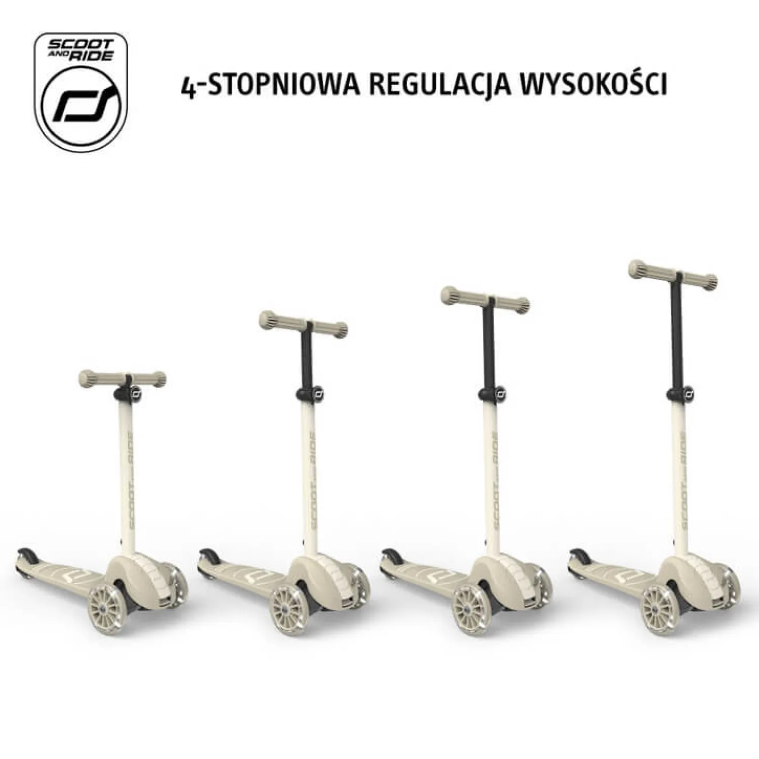 6 Lat+|3 Lata + | Scootandride Highwaykick 3S Hulajnoga z systemem sterowania 2w1 i kółkami LED składana 3+ Ash