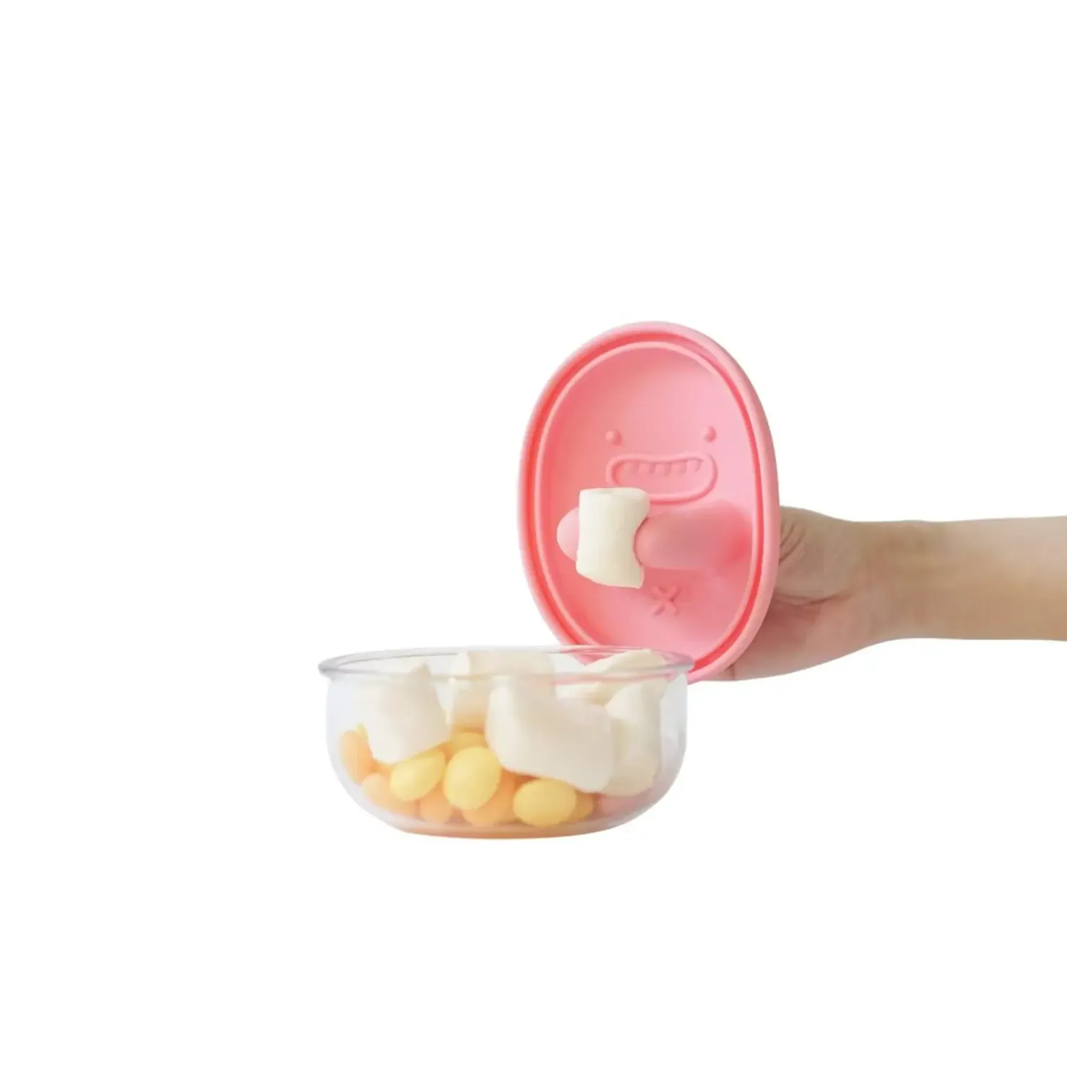 Lunchboxy|Przechowywanie Jedzenia | Monchi Innowacyjny pojemnik na przekąski FINGER SNACK BOWL - Peony Pink