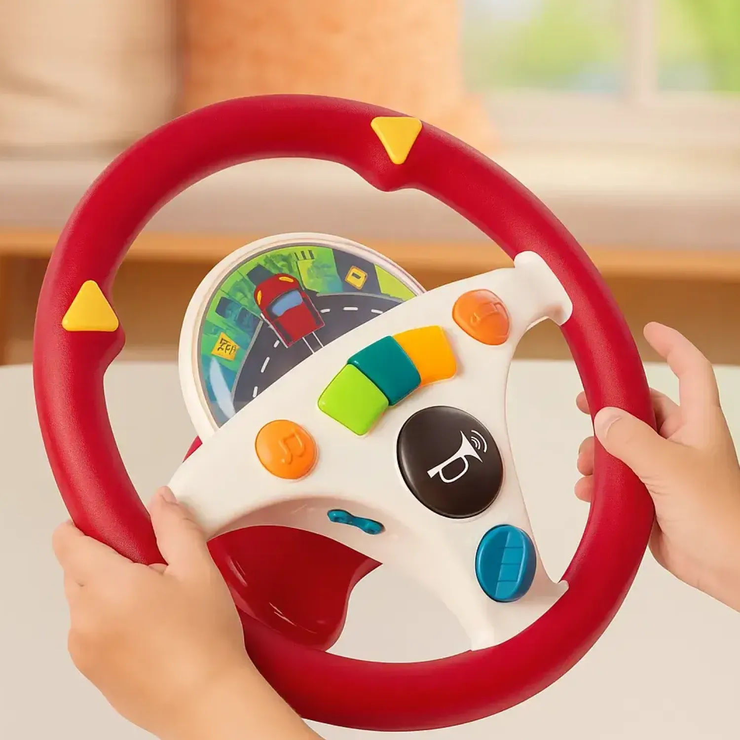 Samochodziki, Pojazdy | B.Toys Interaktywna KIEROWNICA muzyczna - czerowna