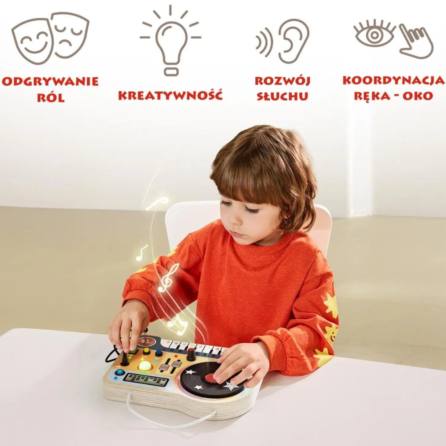 Interaktywna tablica muzyczna Mały DJ, 36m+