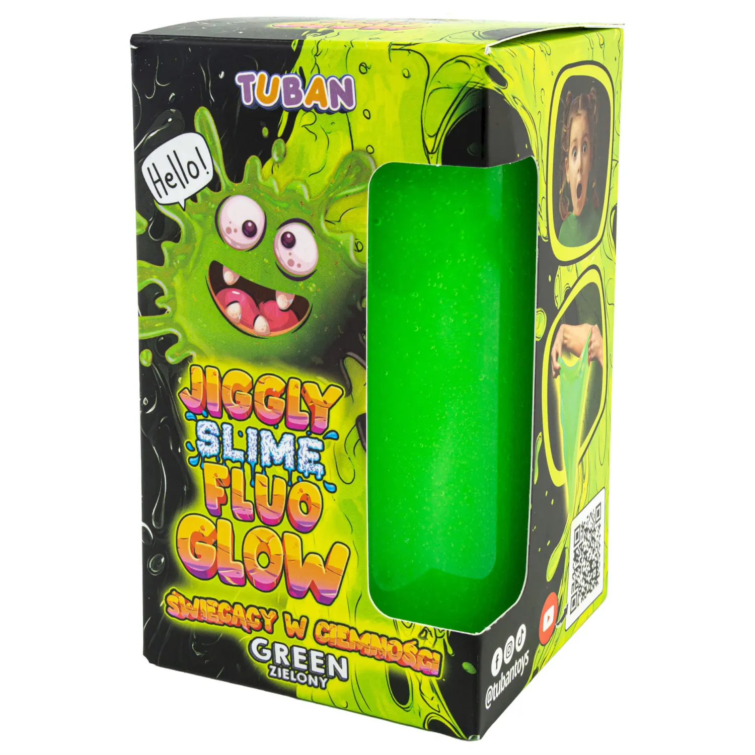 8 Lat+|6 Lat+ | Tuban Jiggly Slime Fluo Glow - zielony, 430g