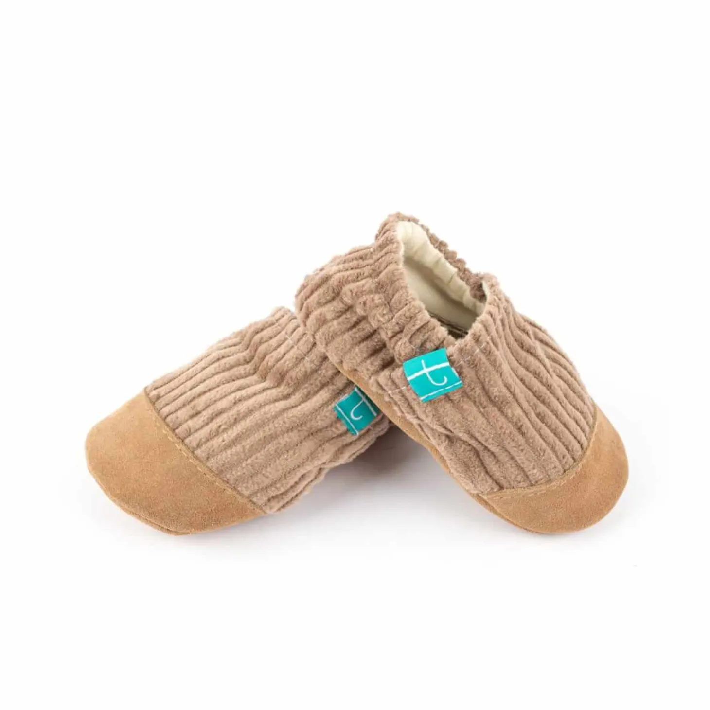 Kapcie do domu, żłobka, przedszkola - Cuddly Beige, sztruks