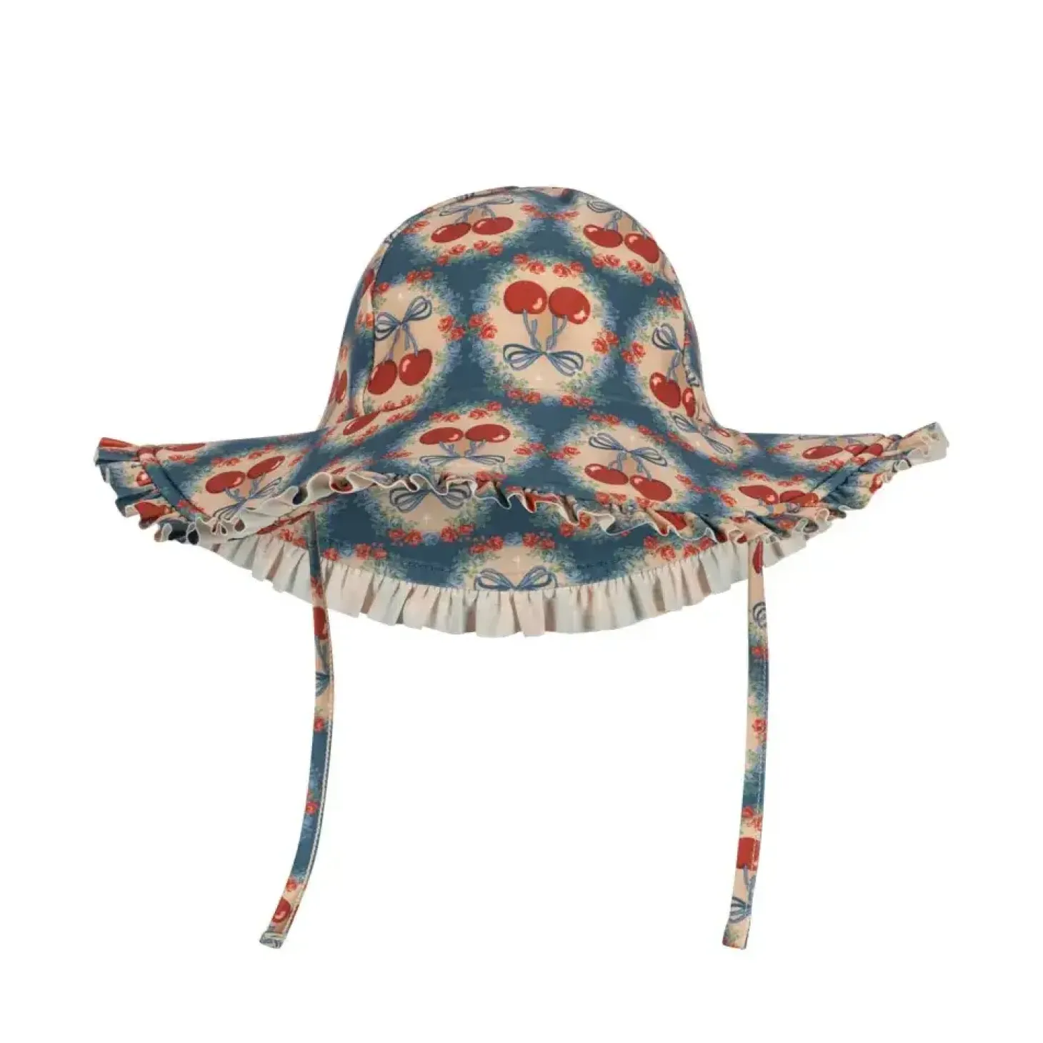 Kapelusz przeciwsłoneczny Maya - cherry bow blue