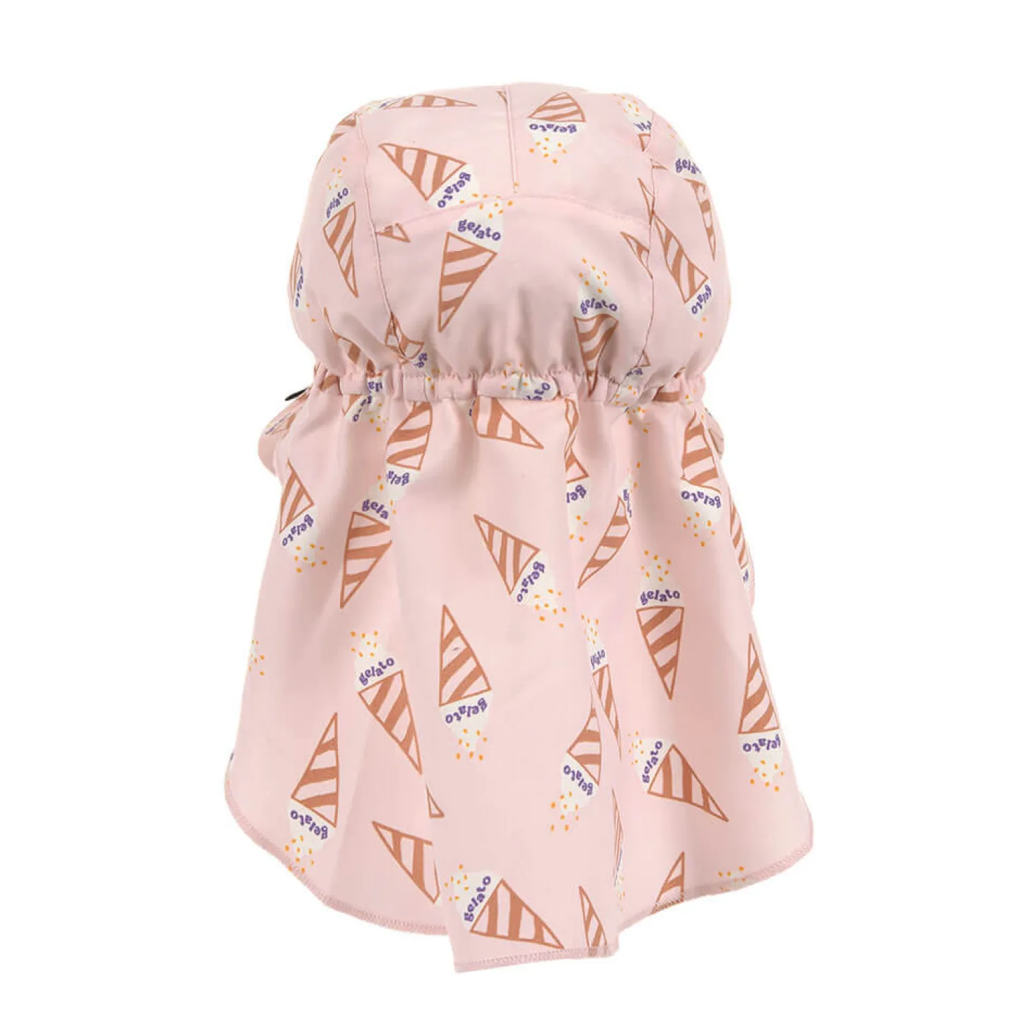 Kapelusz z filtrem UV80 z ochroną karku Splash & Fun Ice Cream - pale pink