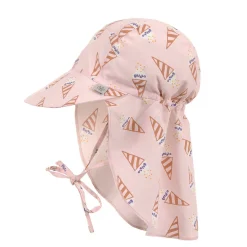 Kapelusz z filtrem UV80 z ochroną karku Splash & Fun Ice Cream - pale pink