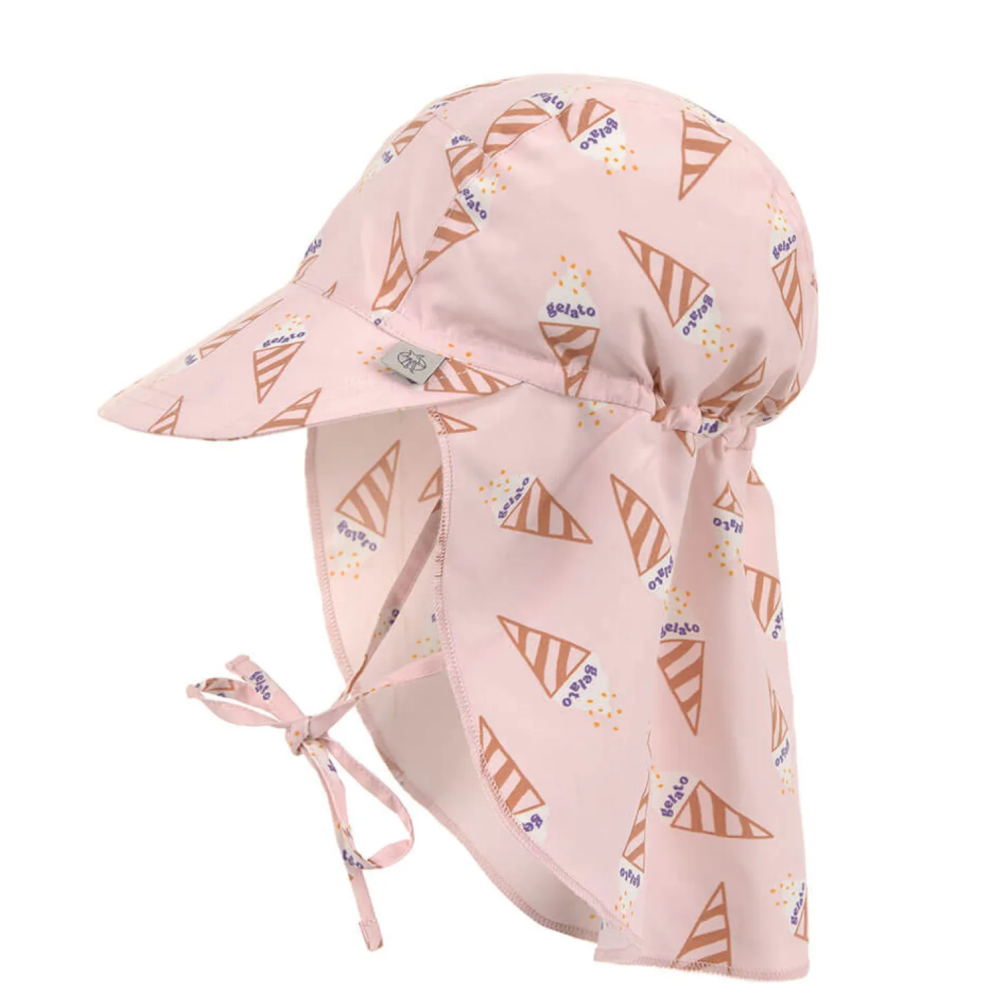 Kapelusz z filtrem UV80 z ochroną karku Splash & Fun Ice Cream - pale pink