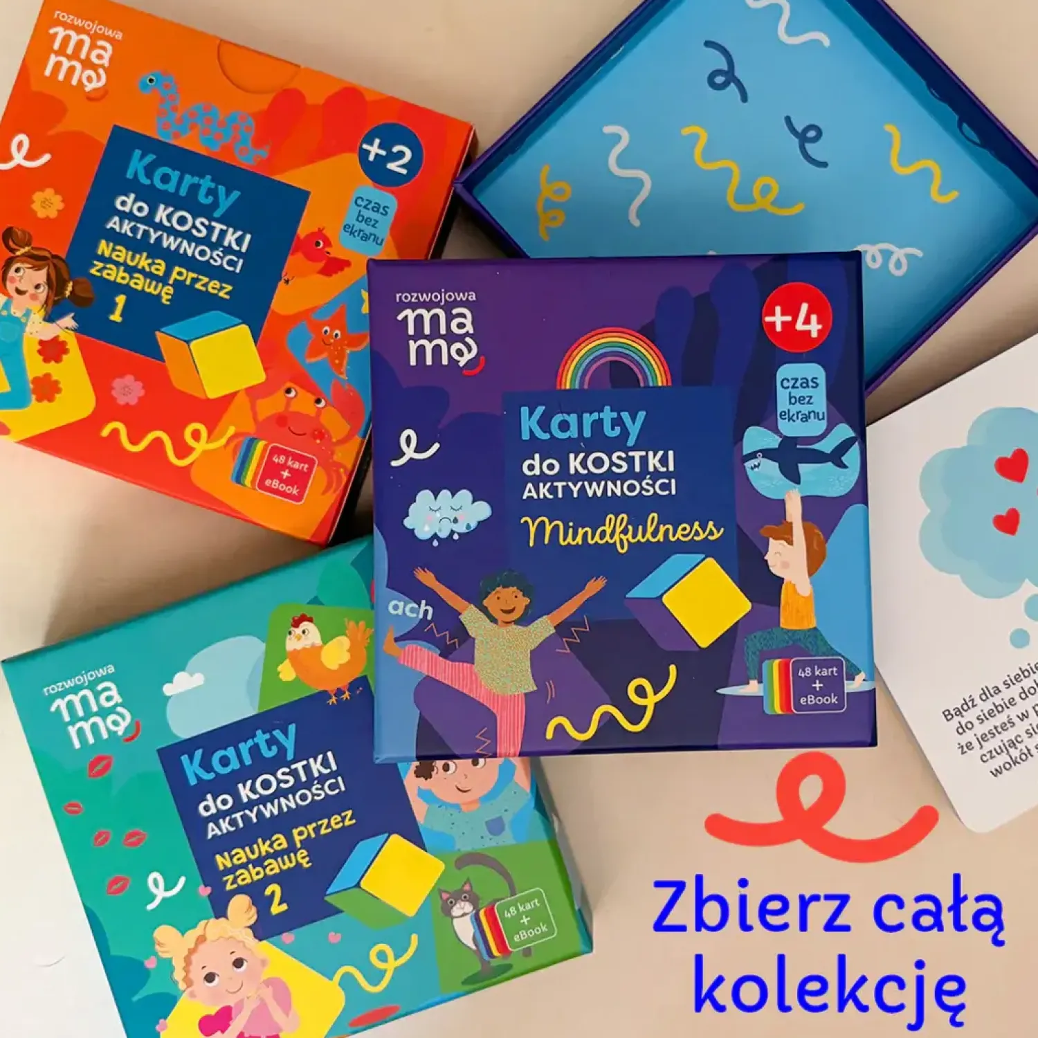 6 Lat+|Aktywizujące | rozwojowa mama Karty do kostki aktywności - mindfulness + mini e-book 4+