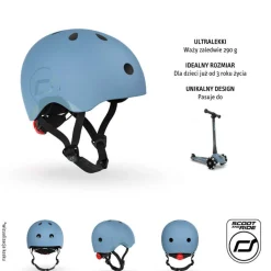 Kaski Dla Dzieci|Przydatne Akcesoria | Scootandride Kask S-M dla dzieci 3+ Steel