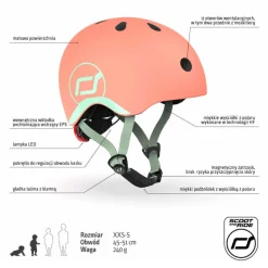 Kaski Dla Dzieci|Przydatne Akcesoria | Scootandride Kask XXS-S dla dzieci 1rż+ Peach