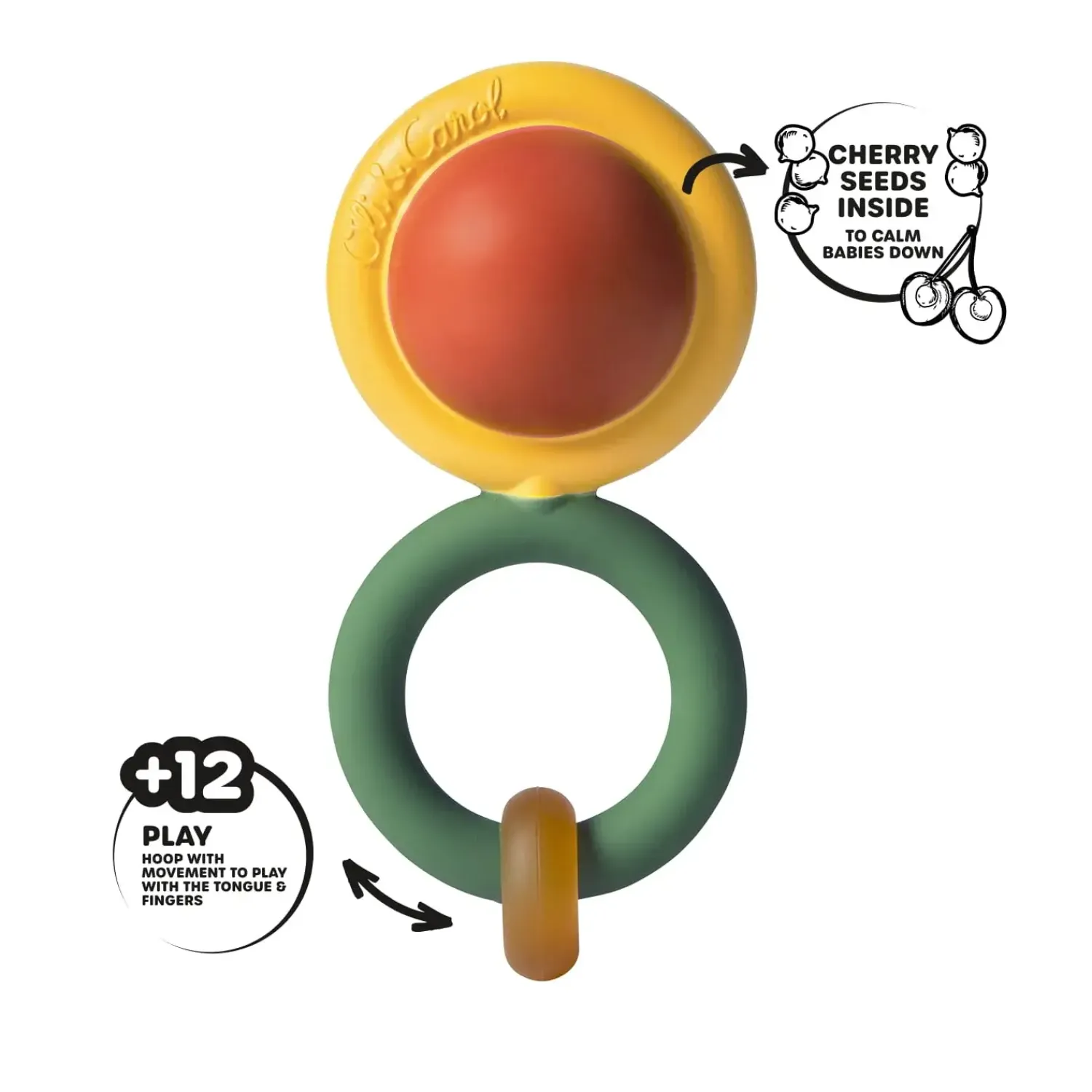 12M+|Gryzaki | Olivio & Co Kauczukowa grzechotka sensoryczna Evolutive Capsule