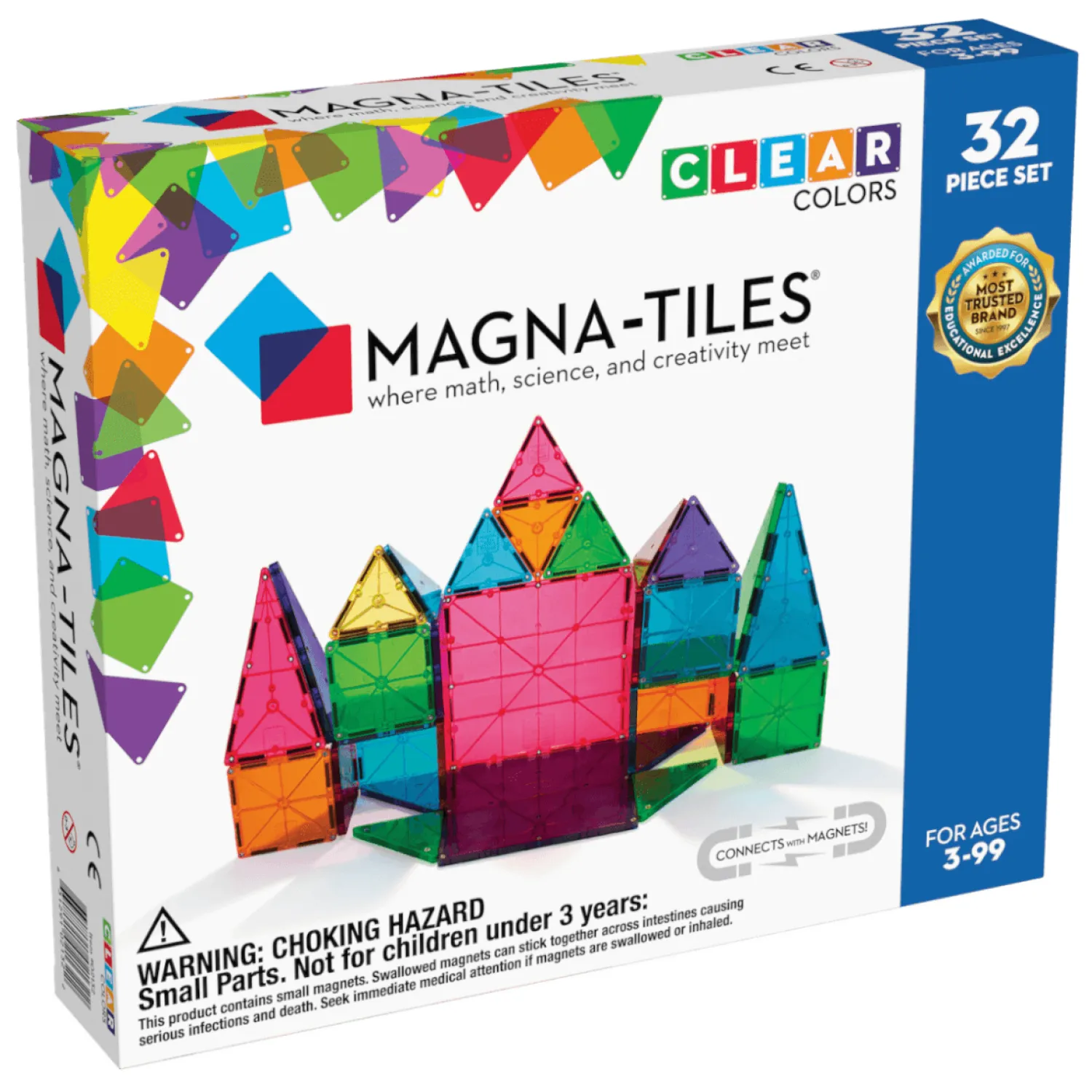 3 Lata +|4 Lata + | Magna-Tiles Klocki Magnetyczne Classic 32 el.