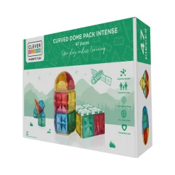 6 Lat+|3 Lata + | Cleverclixx Klocki magnetyczne Curved Dome Pack Intense - 47 el.