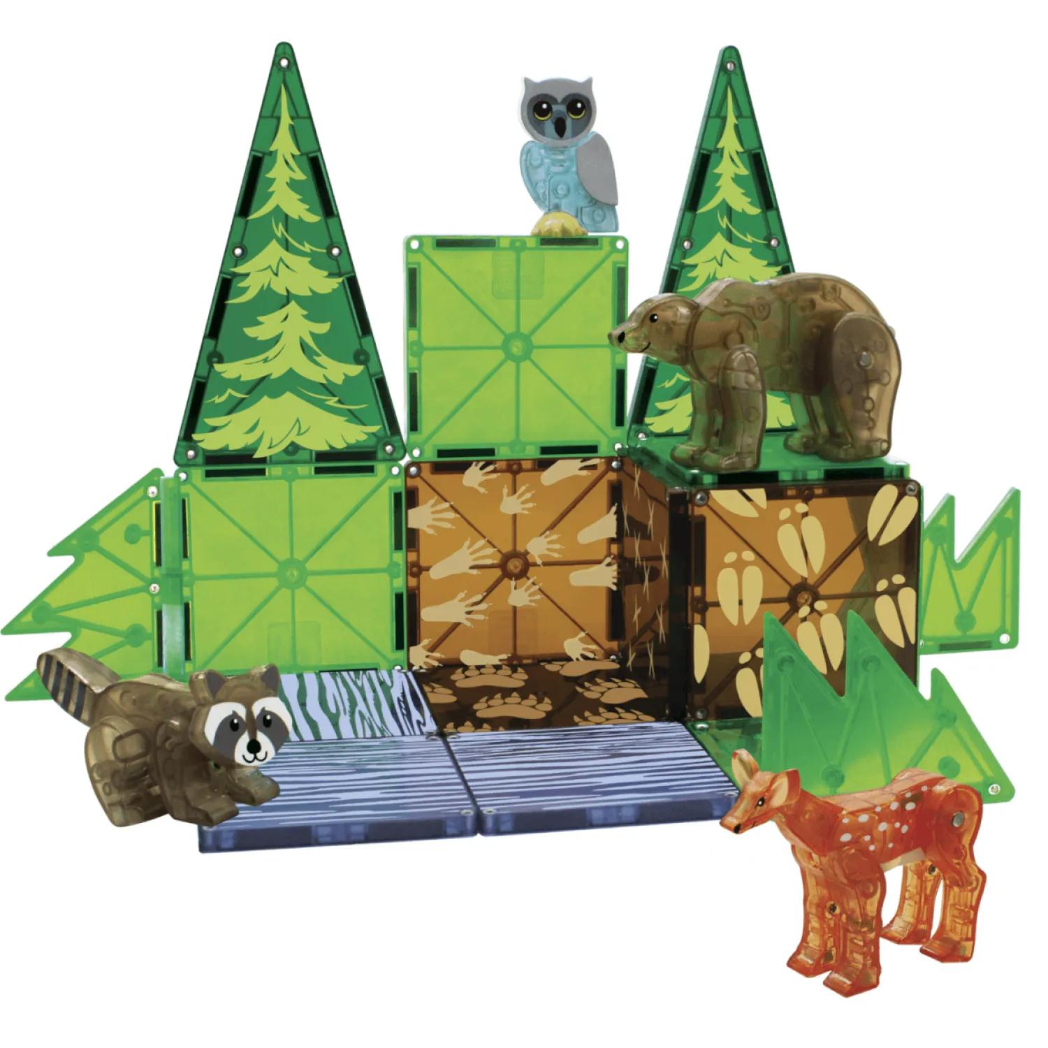 3 Lata +|4 Lata + | Magna-Tiles Klocki Magnetyczne Forest Animals 25 el.