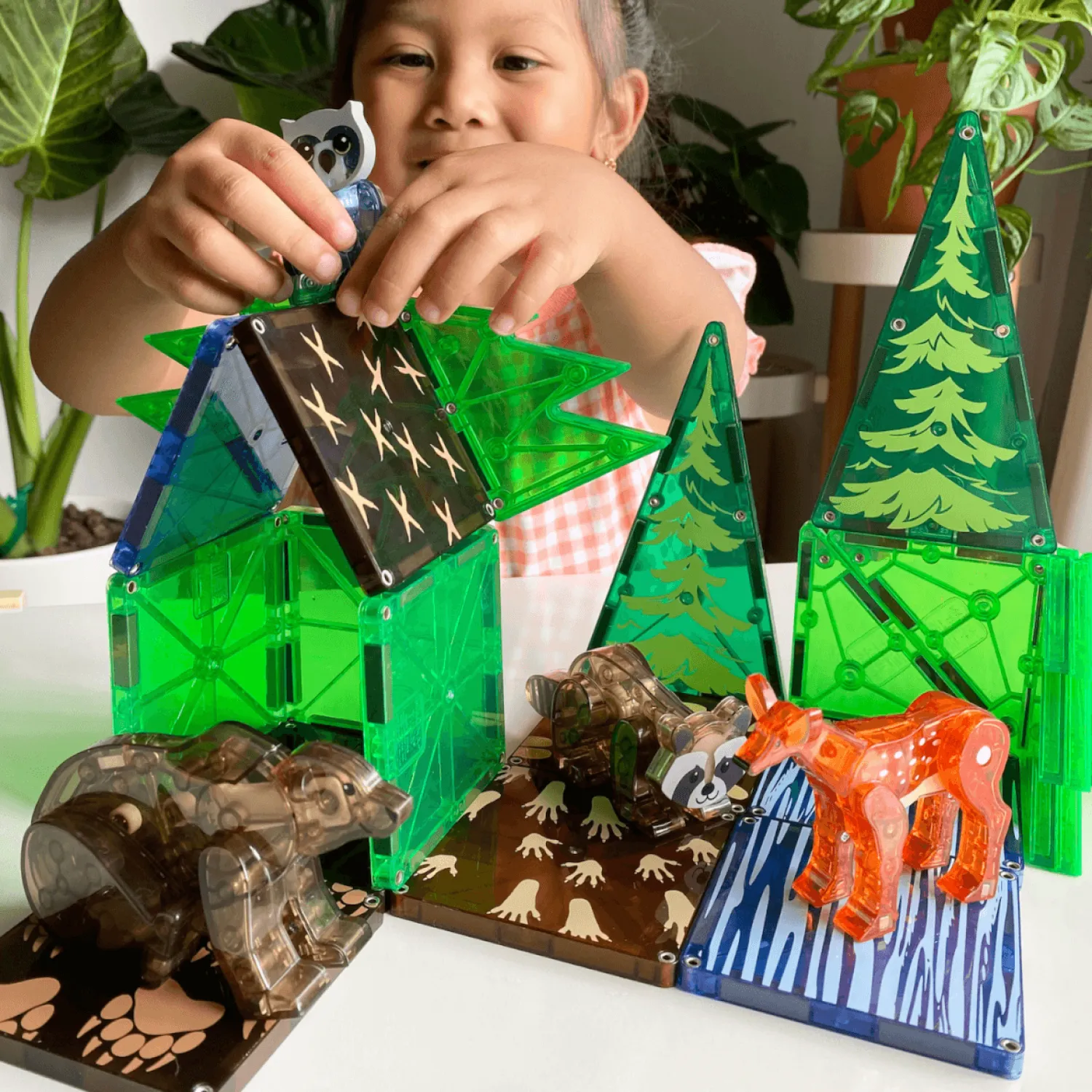 3 Lata +|4 Lata + | Magna-Tiles Klocki Magnetyczne Forest Animals 25 el.
