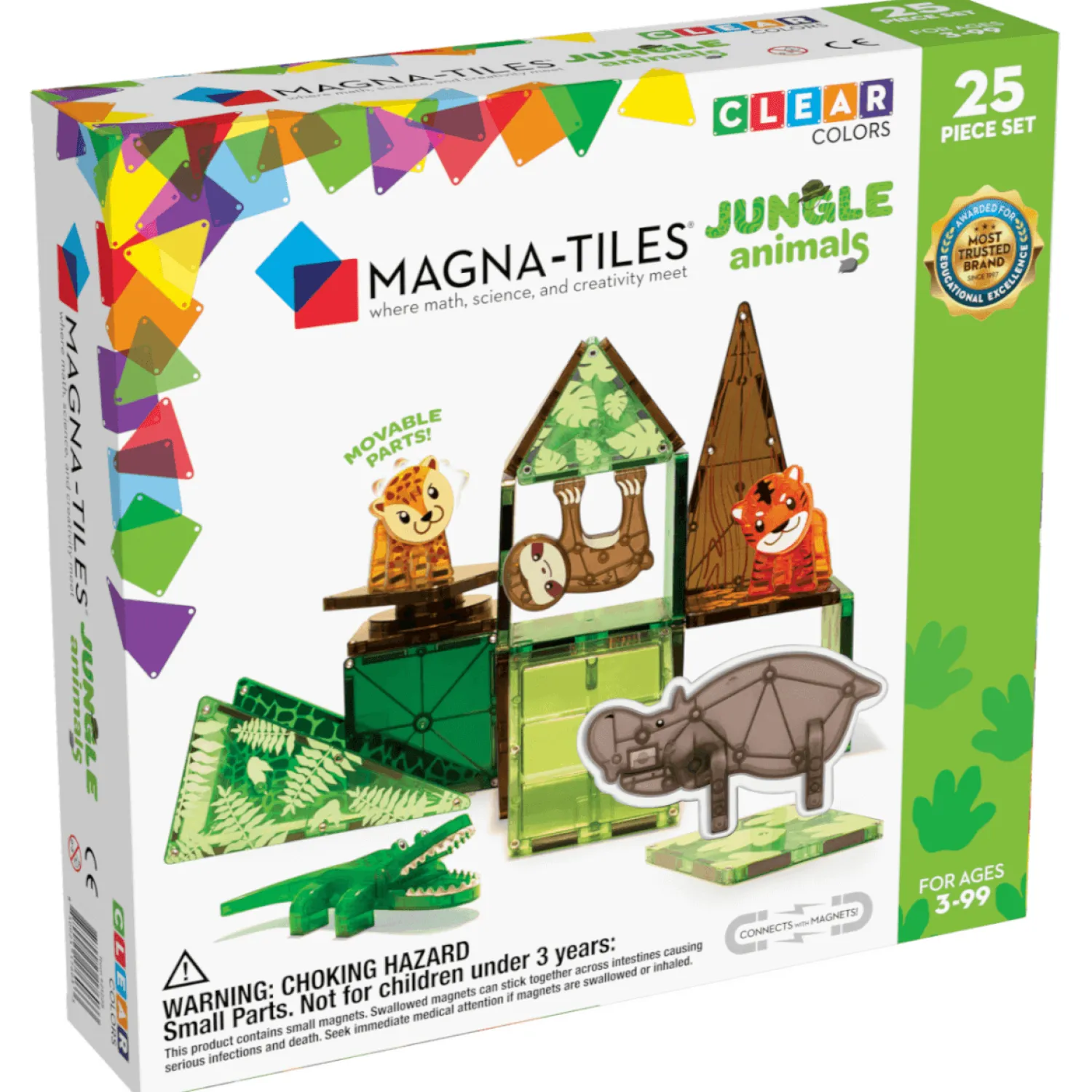 3 Lata +|4 Lata + | Magna-Tiles Klocki Magnetyczne Jungle Animals 25 el.