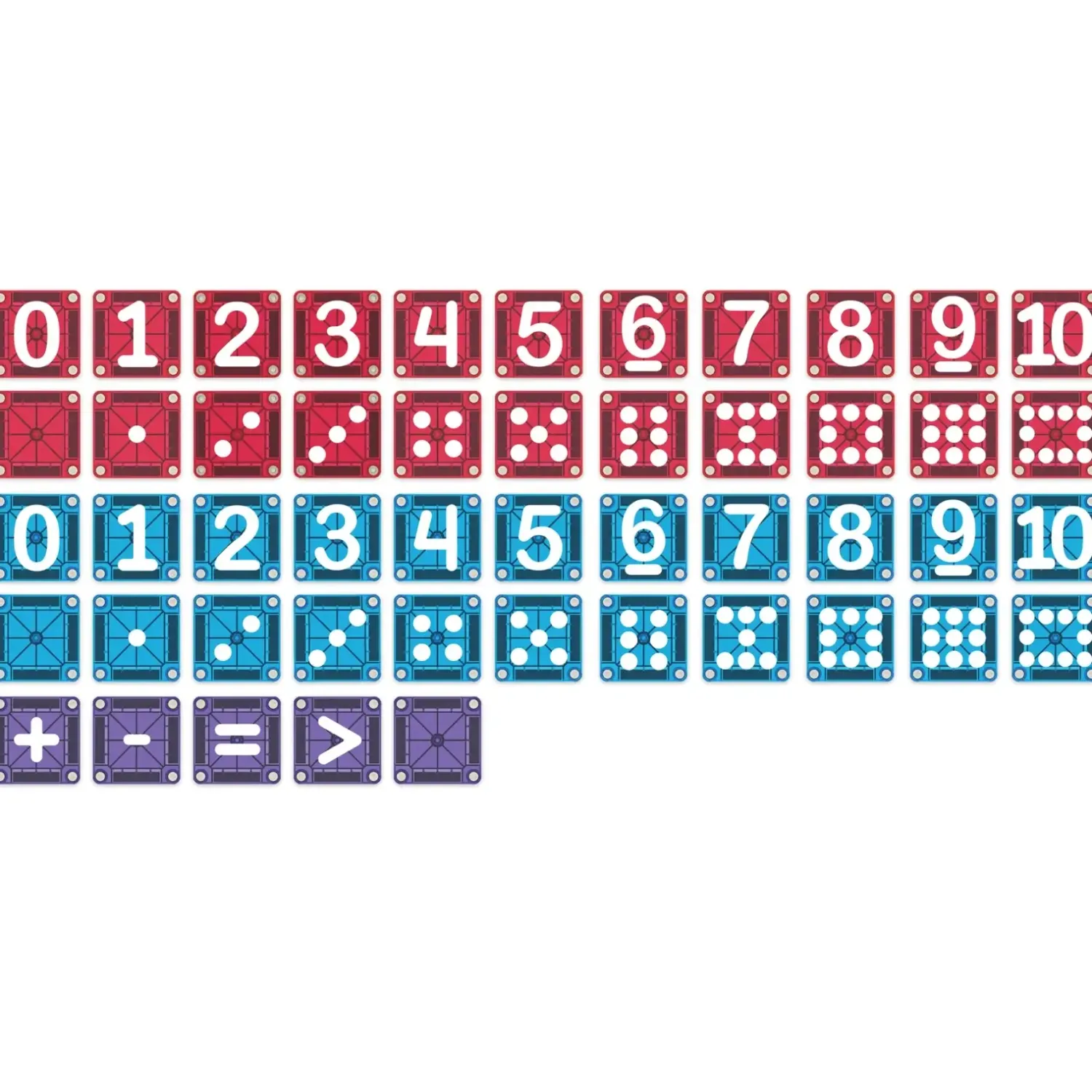 6 Lat+|3 Lata + | Magna-Tiles Klocki Magnetyczne Learn Numbers 56 el.