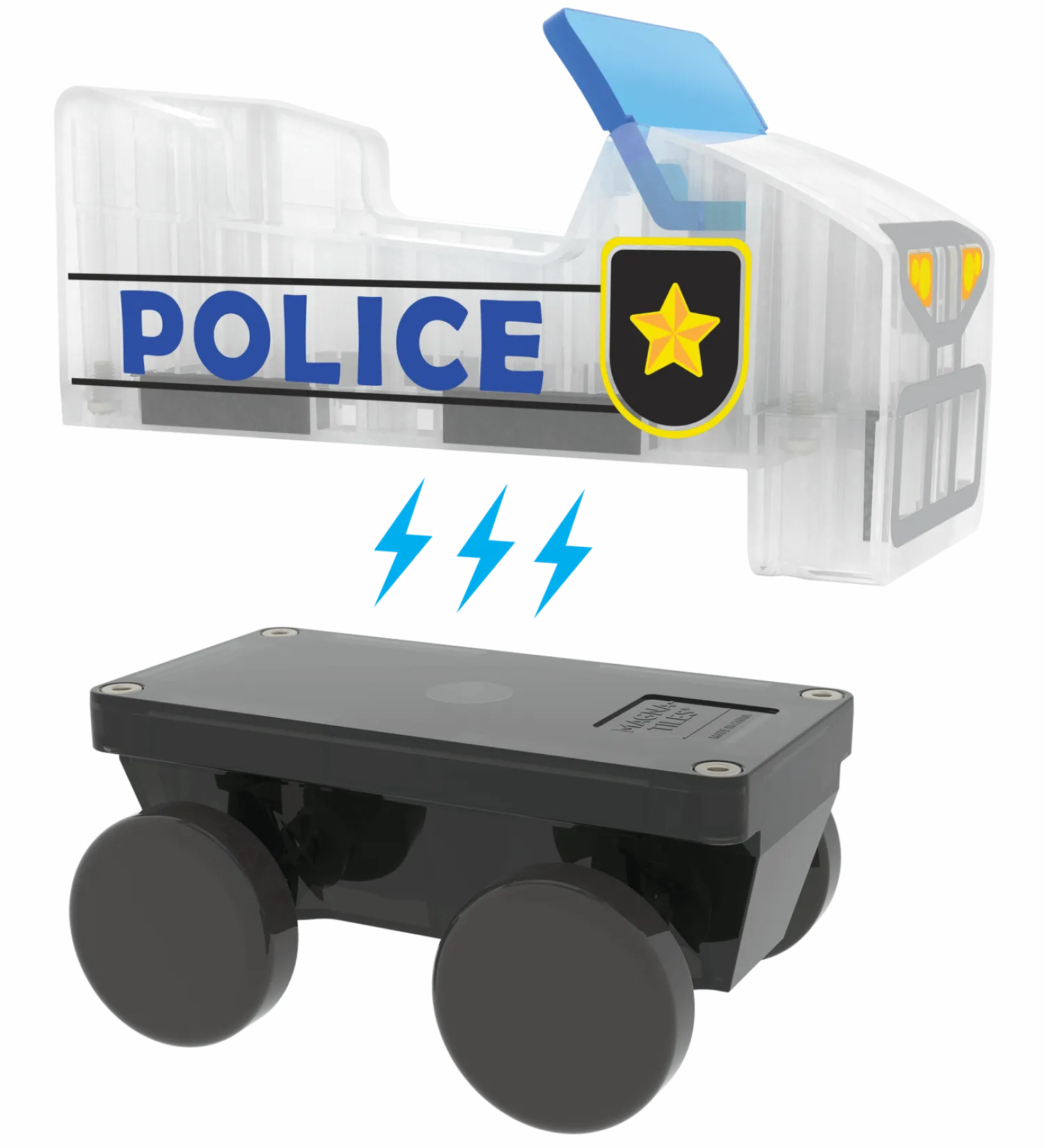 3 Lata +|4 Lata + | Magna-Tiles Klocki magnetyczne Patrol Policji 20 el.