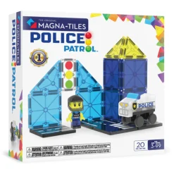 3 Lata +|4 Lata + | Magna-Tiles Klocki magnetyczne Patrol Policji 20 el.