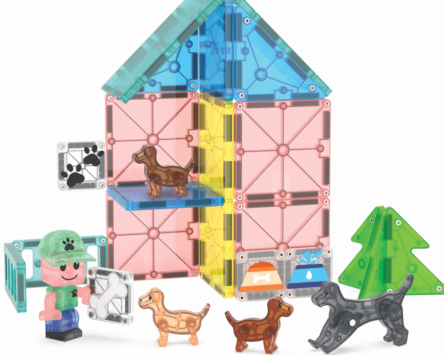 3 Lata +|4 Lata + | Magna-Tiles Klocki Magnetyczne Puppy Park 27 el.