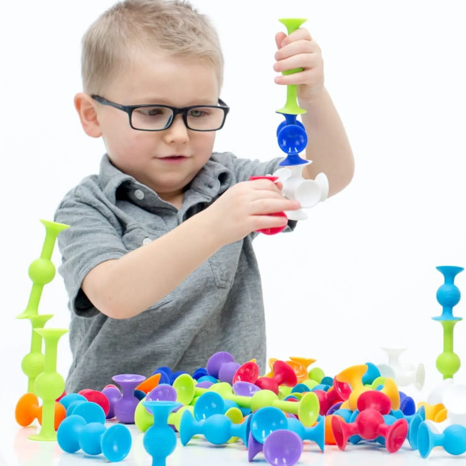 3 Lata +|2 Lata + | Fat Brain Toys Klocki Przyssawki Squigz - zestaw startowy