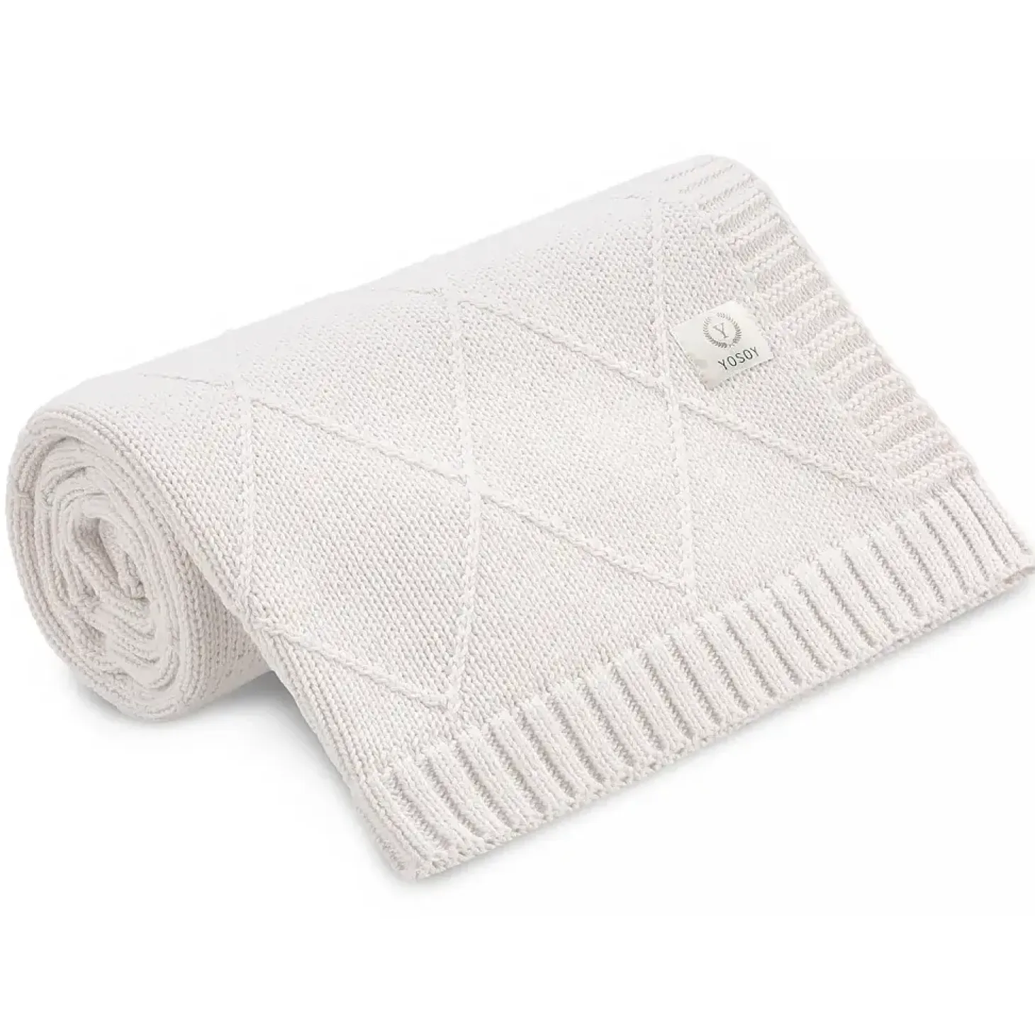 Koc bawełniany DIAMOND ELEGANCE - latte