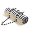 Koc piknikowy z kieszonką, mata do zabawy XXL 180x190 - STRIPES NAVY