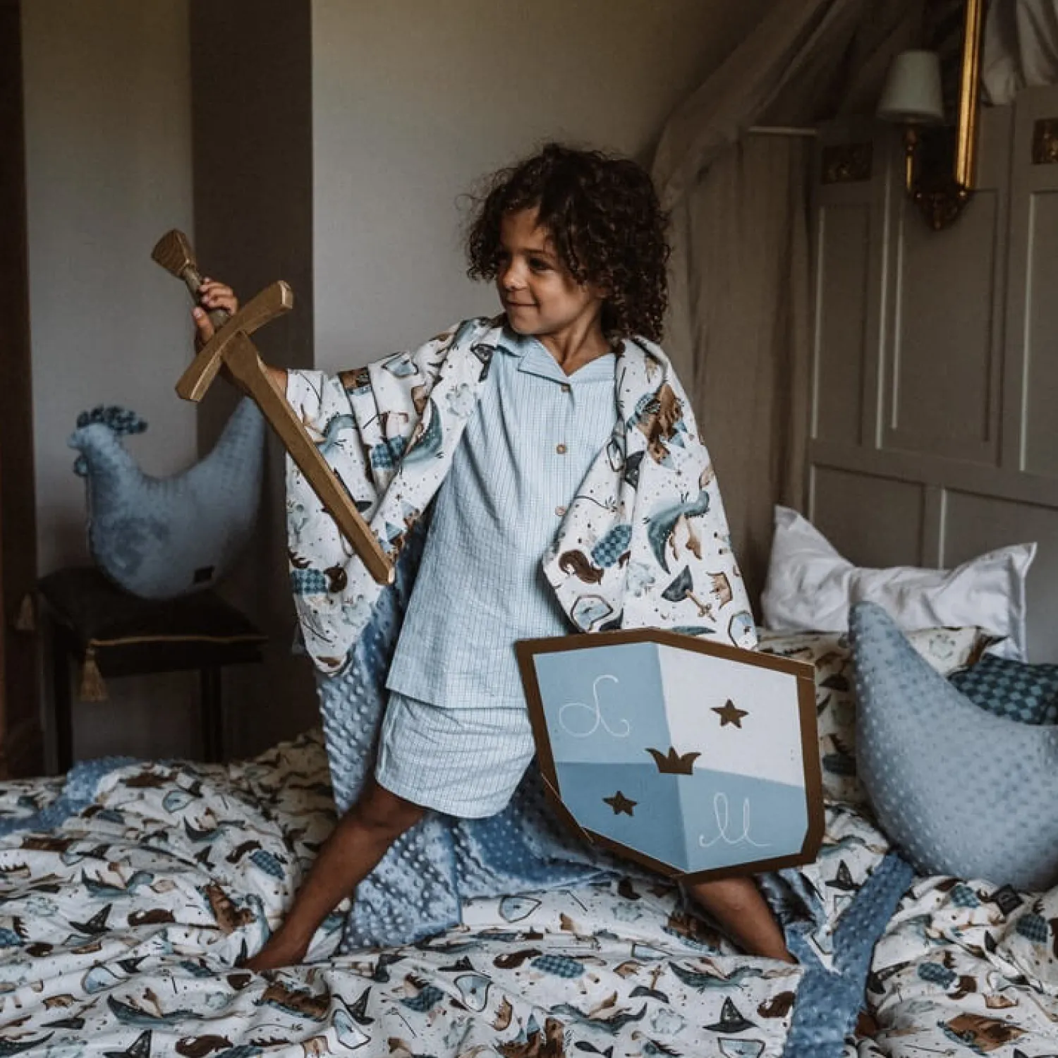 Kocyki | La Millou Kocyk light przedszkolaka by WhatAnnaWears – FLY ME TO THE MOON NUDE, ECRU
