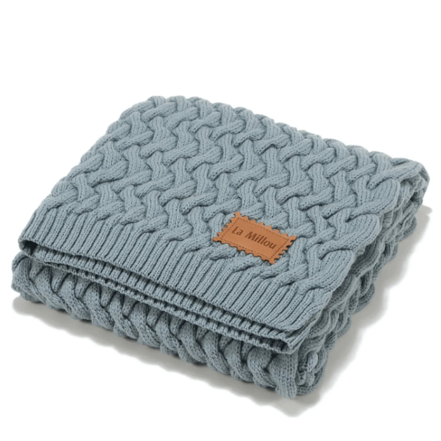 Kocyki|Kocyki | La Millou Kocyk ze 100% wełny merino - Stoned blue