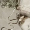 Kocyk ze 100% wełny merino warm beige w prążek - premium collection