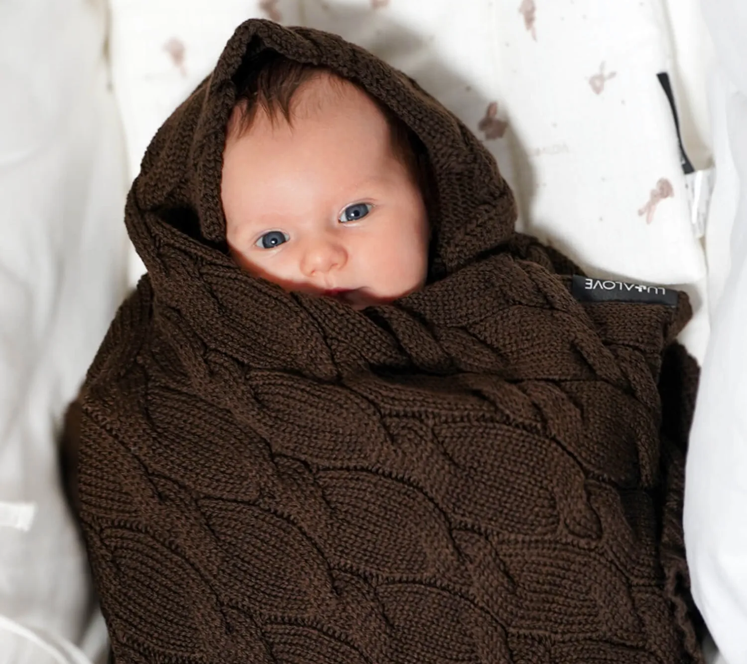 Kocyki|Kocyki | Lullalove Kocyk z wełny merino - czekolada, kolekcja PREMIUM