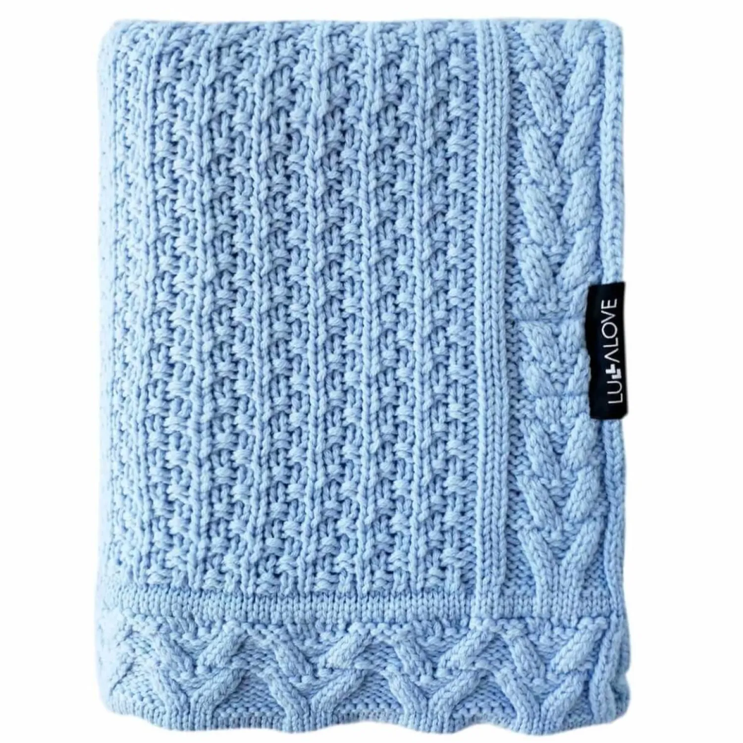 Kocyki|Kocyki | Lullalove Kocyk z wełny merino - niebieskie ciasteczko PREMIUM