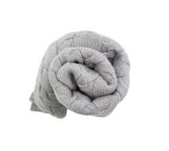 Kocyki|Kocyki | Lullalove Kocyk z wełny merino WARKOCZ - szary, kolekcja PREMIUM