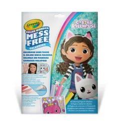 Kolorowanki | Crayola Kolorowanka dla dzieci i 4 niebrudzące magiczne flamastry Color Wonder Mess Free Koci Domek Gabi 3+