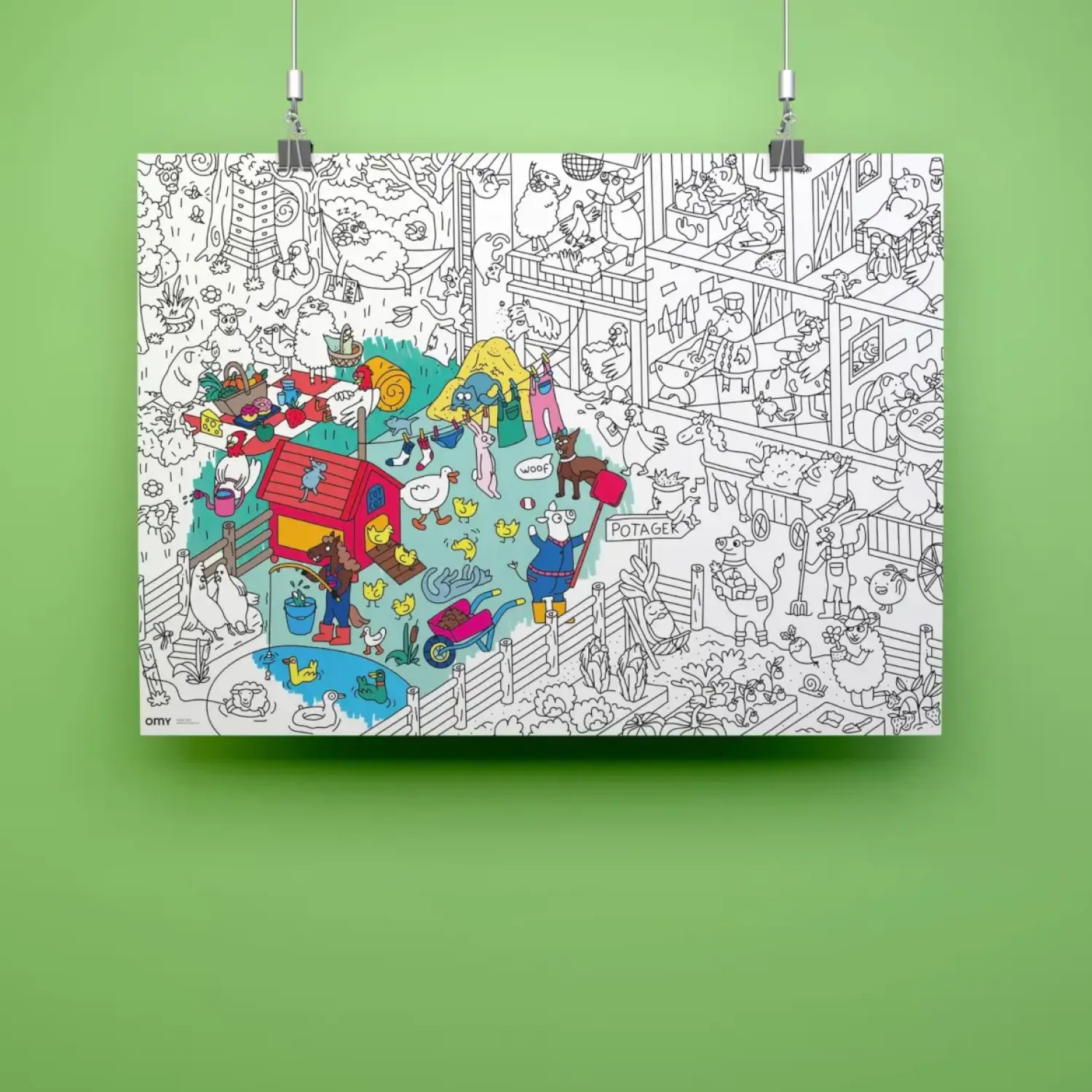 Kolorowanki | OMY Kolorowanka 100x70cm FARMA